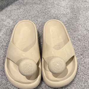 Loewe Cream Slide Sandals